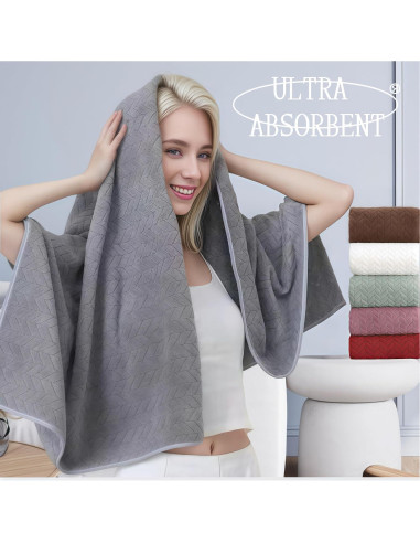 Toalla de Baño Grande XJEXUEIZ Microfibra Verde 139.7x68.6cm