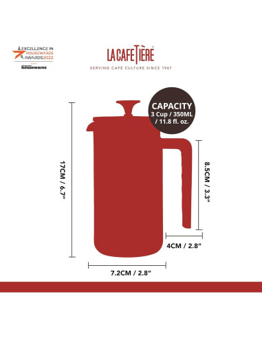 Cafetera Prensa Francesa La Cafetiere Pisa 3 Tazas Negra