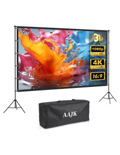 Pantalla de Proyector Portátil AAJK 100" 4K HD con Soporte