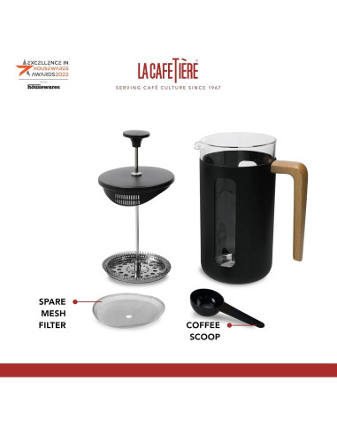 Cafetera Prensa Francesa La Cafetiere Pisa 3 Tazas Negra