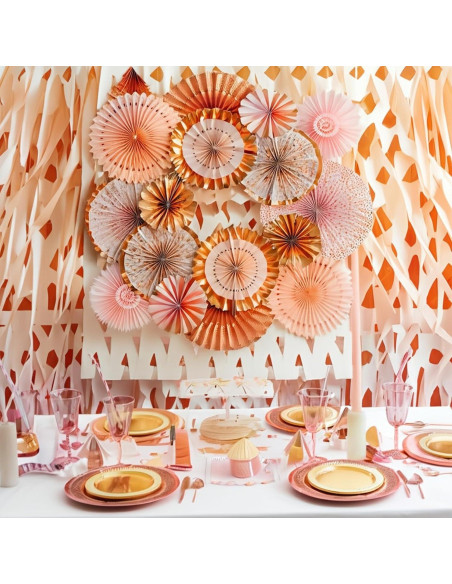 Juego de Decoración de Pared Origami PapaKit 8 Piezas Coral Rosa