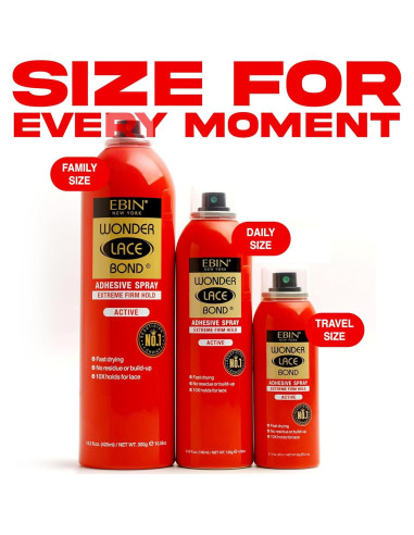Spray Adhesivo Wonder Lace Bond 80ml - Secado Rápido, Sin Residuo