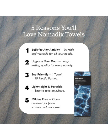 Toalla de Playa Nomadix Original Azul Aqua 183x76 cm Reciclada