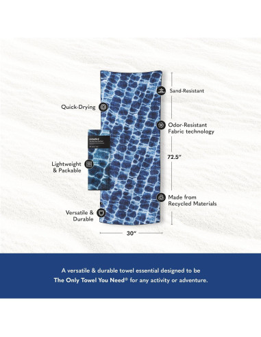 Toalla de Playa Nomadix Original Azul Aqua 183x76 cm Reciclada