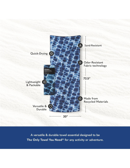 Toalla de Playa Nomadix Original Azul Aqua 183x76 cm Reciclada