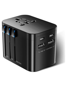 Adaptador de Viaje Universal Mapambo 5 en 1 con 2 USB y 2 USB-C