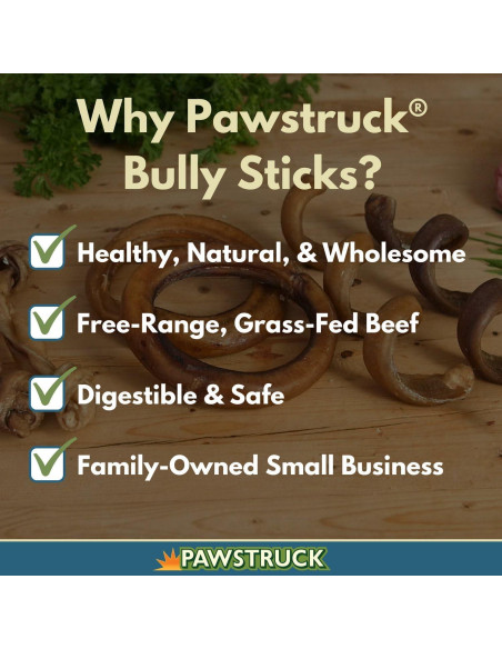 Anillos de Bully Stick Pawstruck 100% Carne de Res 198g