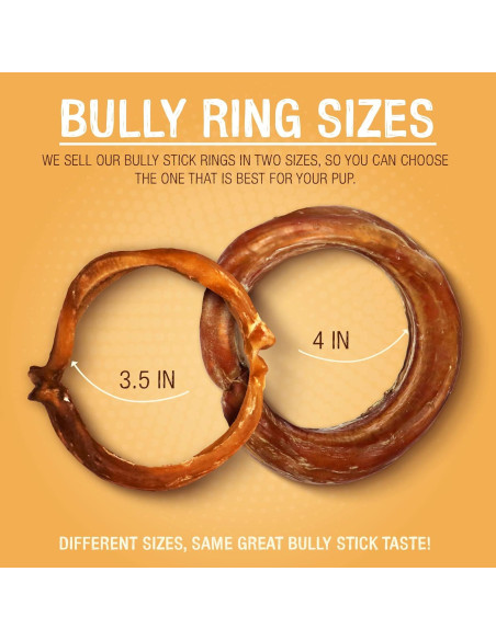 Anillos de Bully Stick Pawstruck 100% Carne de Res 198g
