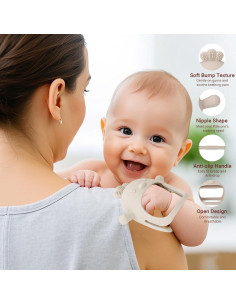 2 Pack Juguetes de Dentición Silicona AULEGE Bebés 0-18 Meses 2