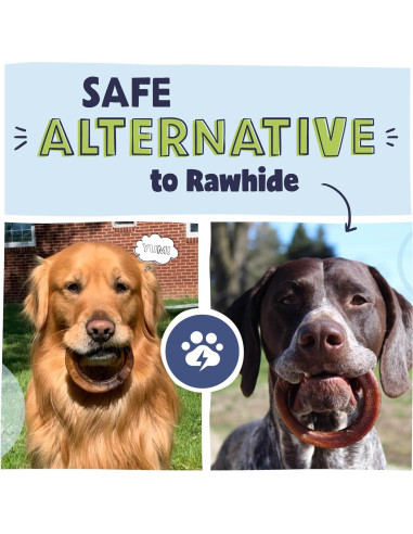 Anillos de Bully Stick Pawstruck 100% Carne de Res 198g