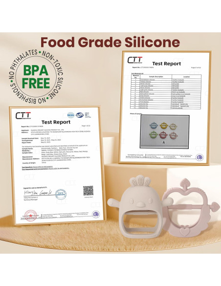 2 Pack Juguetes de Dentición Silicona AULEGE Bebés 0-18 Meses