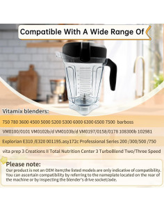 Jarra de Licuadora 64oz Fenluqi para Vitamix 750/780/5000 2