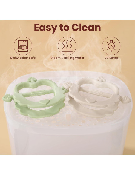 2 Pack Juguetes de Dentición Silicona AULEGE Bebés 0-18 Meses