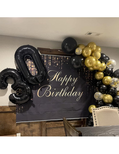 Globo de Foil Gigante N 0 Negro 40 cm para Fiestas