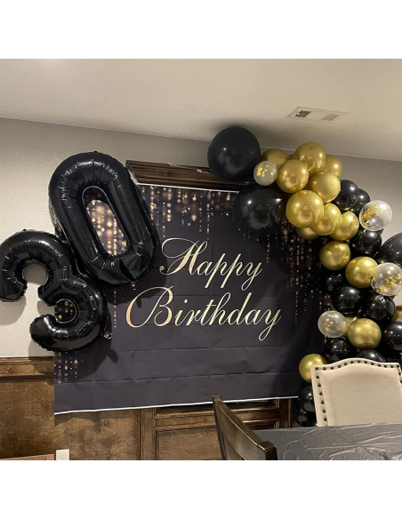 Globo de Foil Gigante N 0 Negro 40 cm para Fiestas