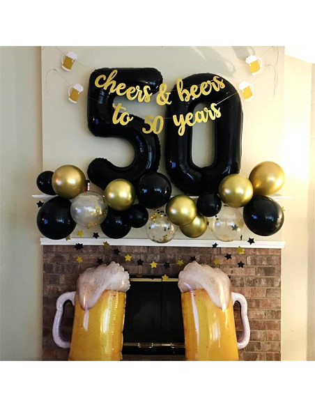 Globo de Foil Gigante N 0 Negro 40 cm para Fiestas