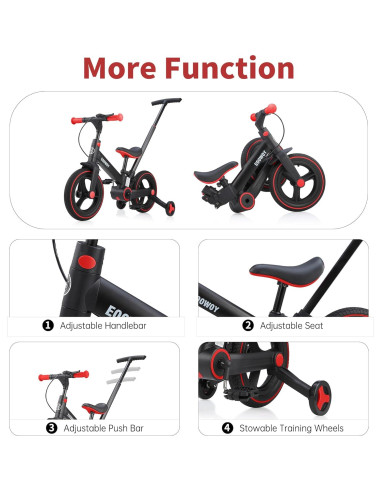 Bicicleta de Equilibrio Plegable EOOWOY para Niños 18-60 Meses