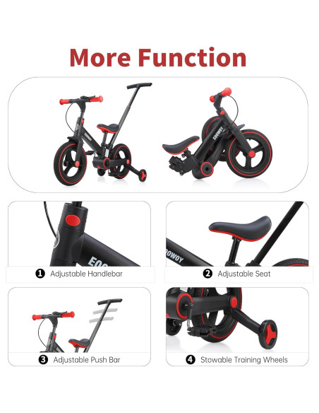 Bicicleta de Equilibrio Plegable EOOWOY para Niños 18-60 Meses