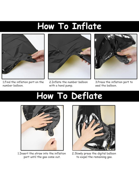 Globo de Foil Gigante N 0 Negro 40 cm para Fiestas