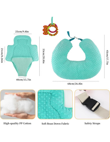 Cojín de Lactancia Multifuncional RoamReady Verde 10-en-1