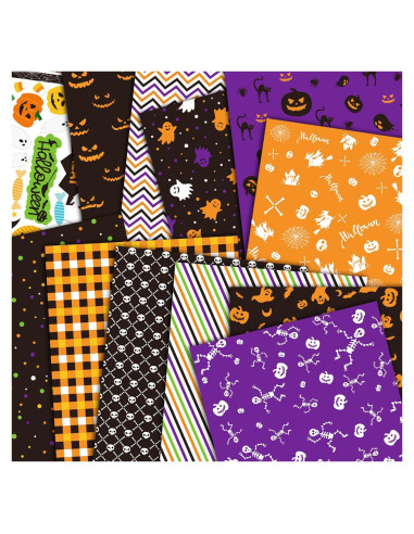 Conjunto de Papel de Patrón Halloween MIAHART 96 Hojas A5