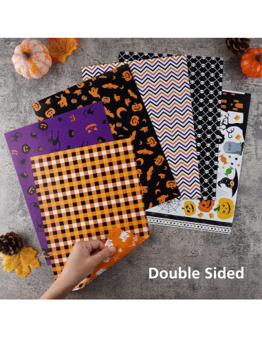 Conjunto de Papel de Patrón Halloween MIAHART 96 Hojas A5