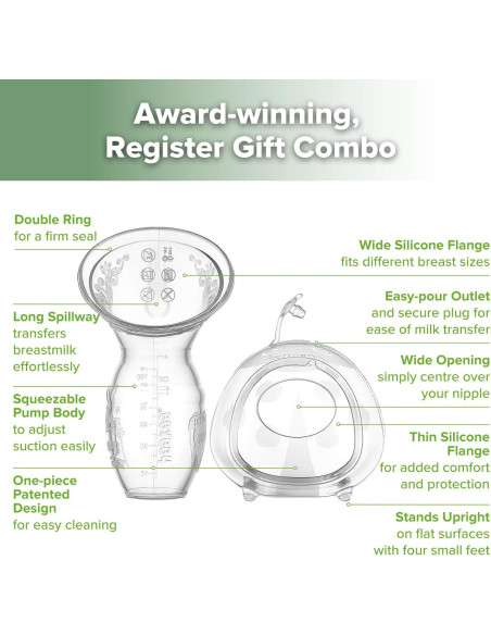 Bomba Manual de Lactancia Haakaa 4oz y Colector Ladybug 75ml