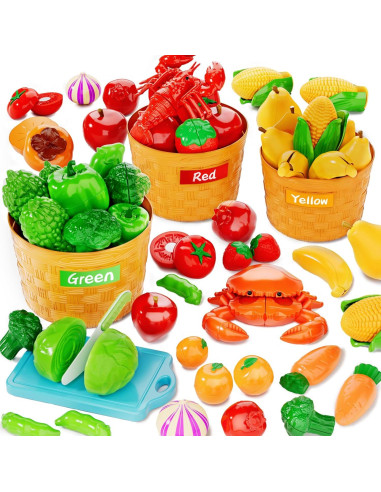 Juego de Cocina para Niños BLmukce 42 Piezas Cortar Comida