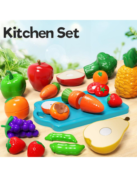 Juego de Cocina para Niños BLmukce 42 Piezas Cortar Comida