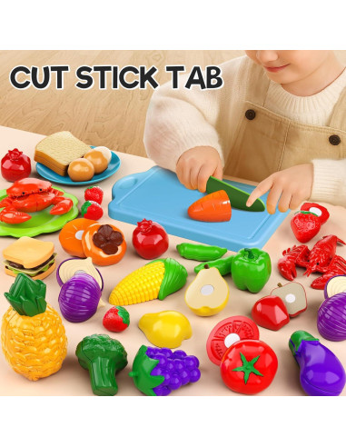 Juego de Cocina para Niños BLmukce 42 Piezas Cortar Comida