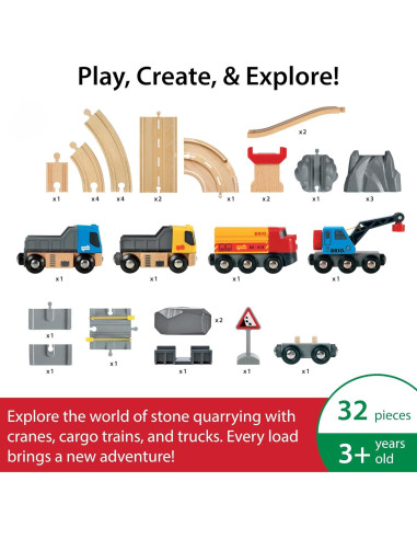 Conjunto de Carga BRIO World 32 Piezas Madera FSC 1.45 kg