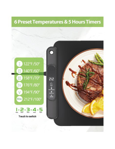 Alfombrilla Calentadora de Comida YTLAD 65x39.5cm 300W Negra 2