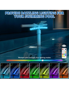 Fuente solar para piscina Genérico WPF-402S con luces RGB 2