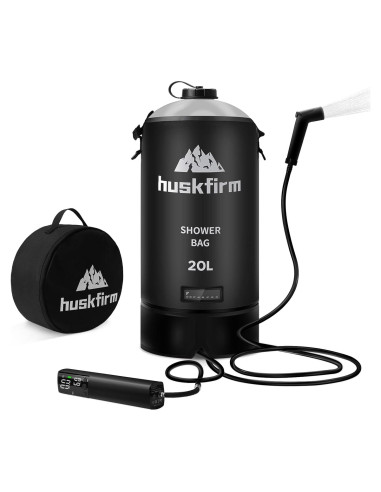 Ducha Portátil Huskfirm 20L con Bomba de Aire Recargable