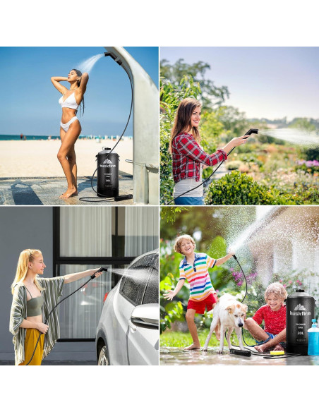 Ducha Portátil Huskfirm 20L con Bomba de Aire Recargable