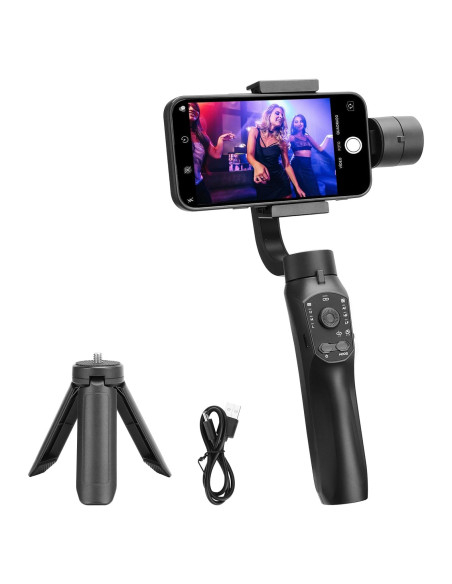 Estabilizador Gimbal 3 Ejes EOJDDPA para Smartphone Negro