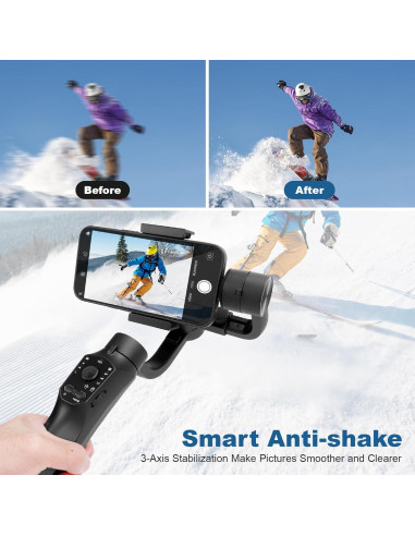 Estabilizador Gimbal 3 Ejes EOJDDPA para Smartphone Negro