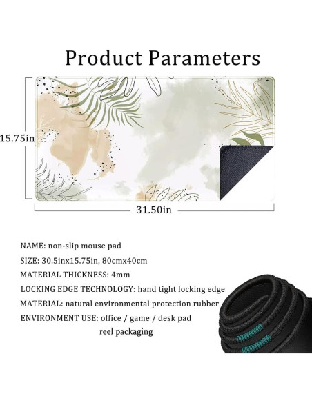 Alfombrilla de Teclado Grande YKJWW Verde Matcha 80x40cm