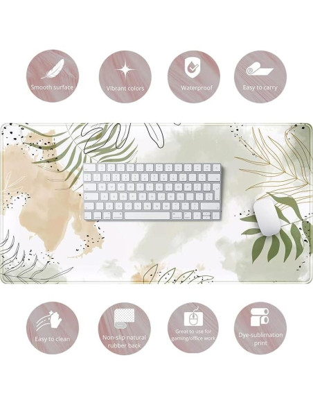 Alfombrilla de Teclado Grande YKJWW Verde Matcha 80x40cm