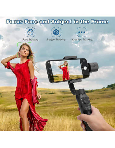 Estabilizador Gimbal 3 Ejes EOJDDPA para Smartphone Negro