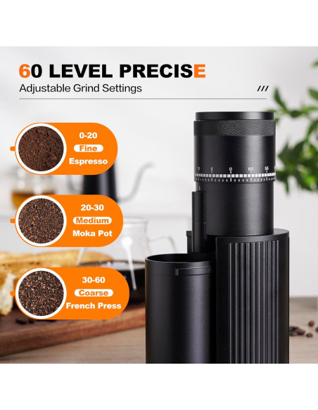 Molinillo de Café Eléctrico EIGHTLAUREL Q4 BK 25g Negro