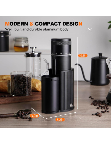 Molinillo de Café Eléctrico EIGHTLAUREL Q4 BK 25g Negro