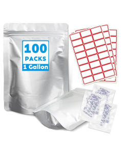Bolsas Mylar 1 Galón 100PCS Cloudslucky 35.6x25.9cm Reutilizables