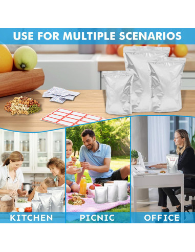 Bolsas Mylar 1 Galón 100PCS Cloudslucky 35.6x25.9cm Reutilizables