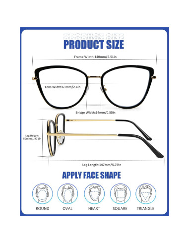 Gafas de Luz Azul ROWCHIC para Mujeres - Estilo Ojo de Gato