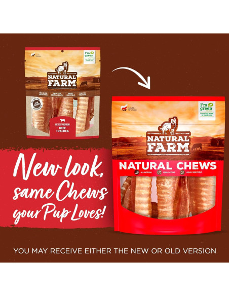 Tráquea de Res Natural Farm 7.62 cm 12 Paquete Salud Articular