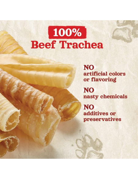 Tráquea de Res Natural Farm 7.62 cm 12 Paquete Salud Articular