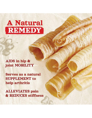 Tráquea de Res Natural Farm 7.62 cm 12 Paquete Salud Articular