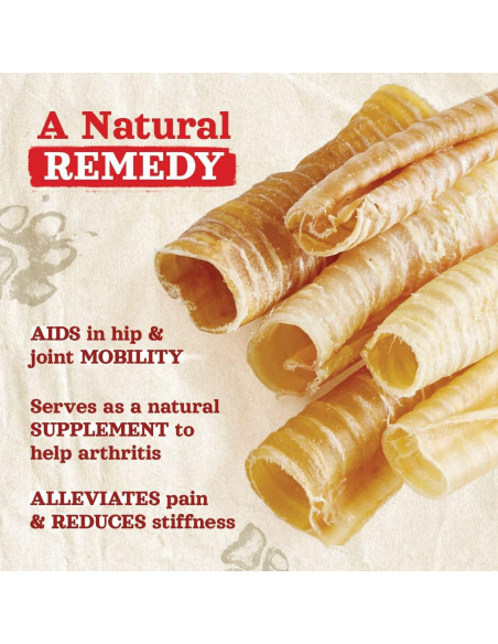 Tráquea de Res Natural Farm 7.62 cm 12 Paquete Salud Articular