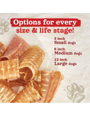 Tráquea de Res Natural Farm 7.62 cm 12 Paquete Salud Articular